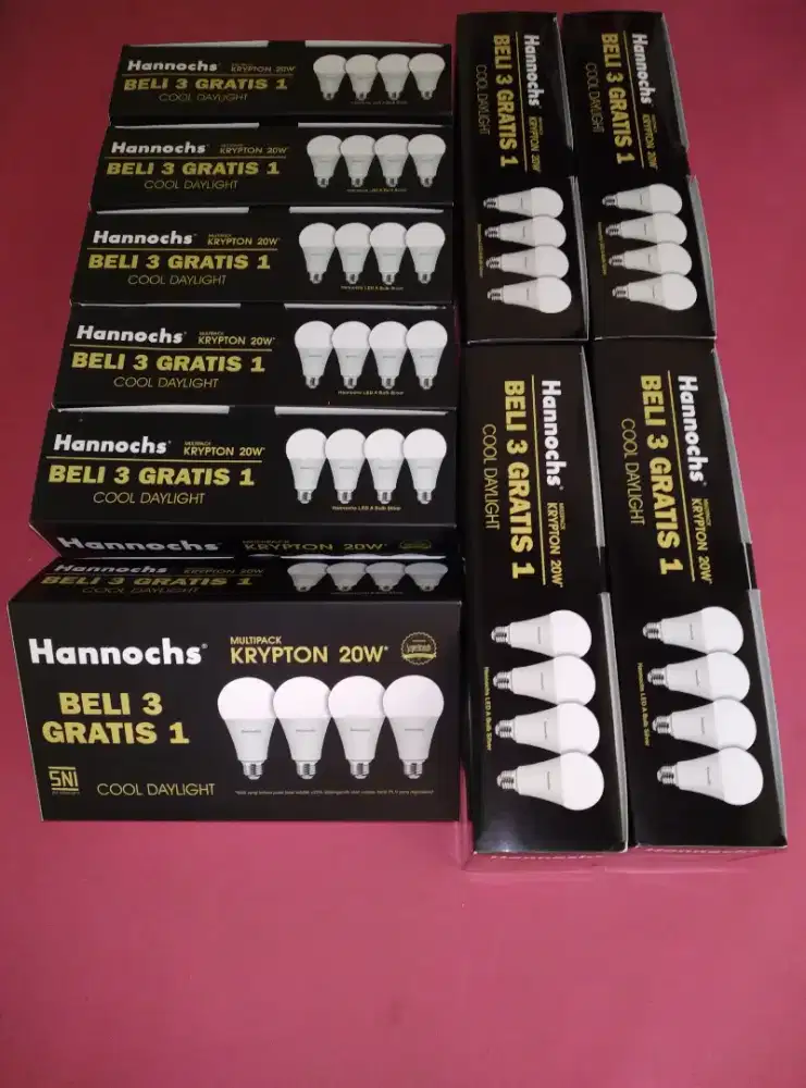 LAMPU LED HANNOCHS 20 WATT 10 PACK = 40 BIJI JAMIN BARU DAN ORI