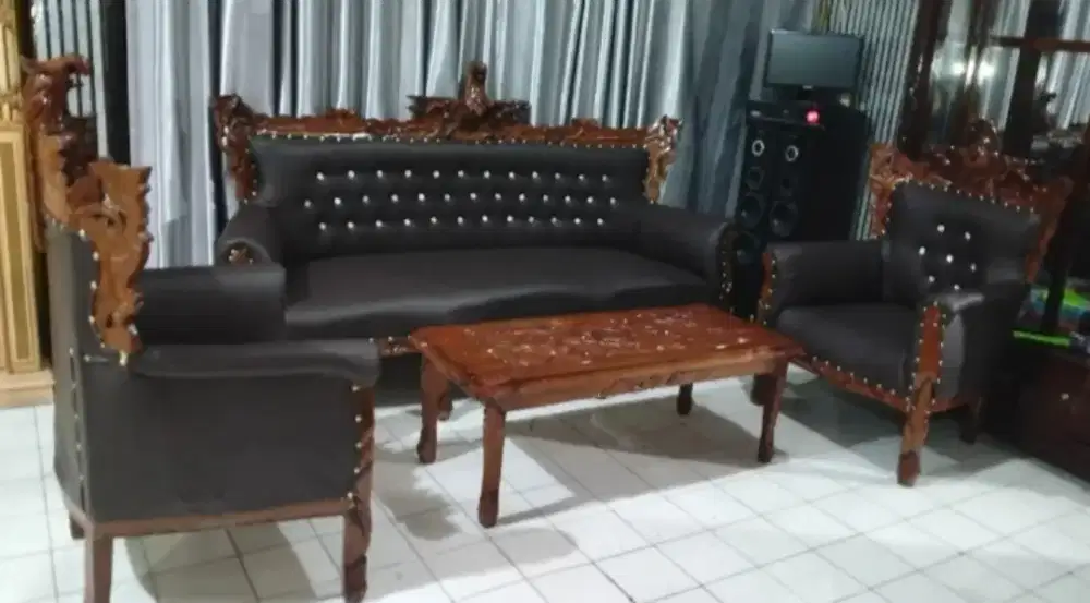 Kursi jati set coklat