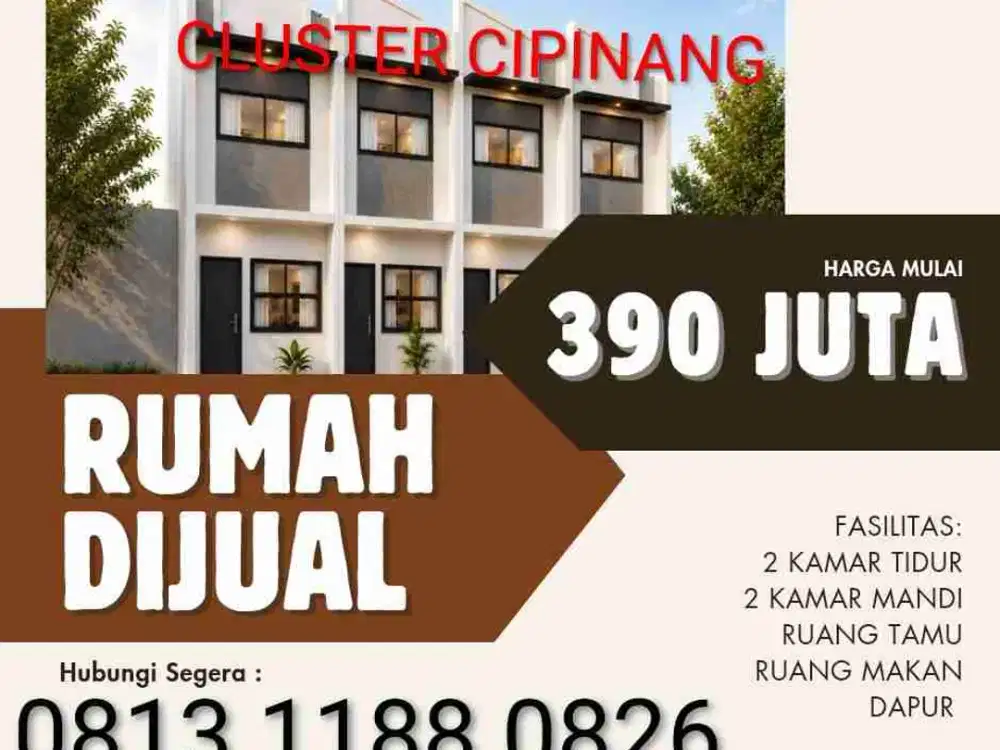 Di jual Hunian premium murah  daerah Cipinang Rp 390 juta'an lokasi strategis jakarta timur