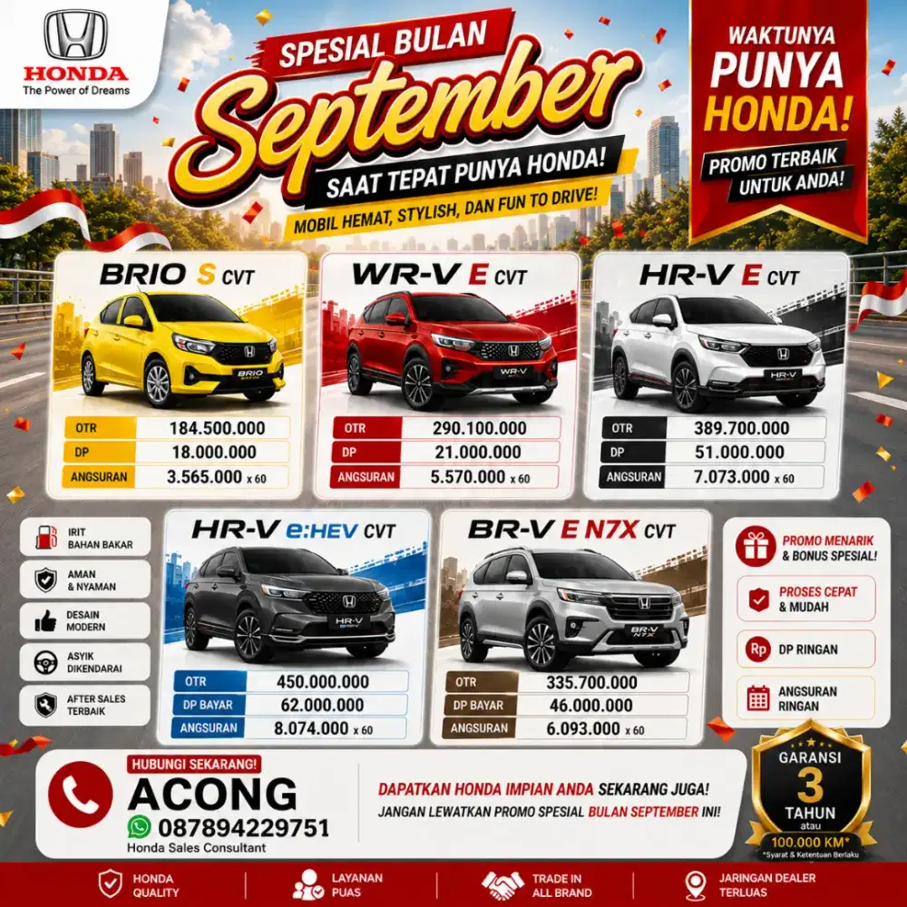 Promo September ceria diskon terbesar Brio e cvt