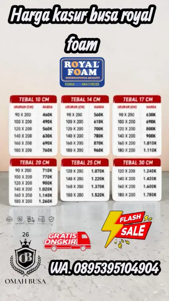 Agen kasur busa royal foam