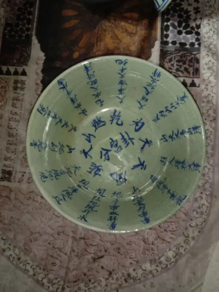 Antik vintage porcelain kaligrafi china