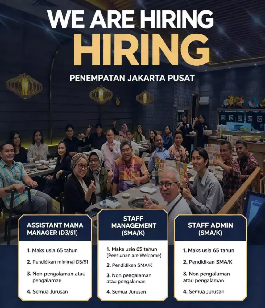 Dibutuhkan Staff Admin