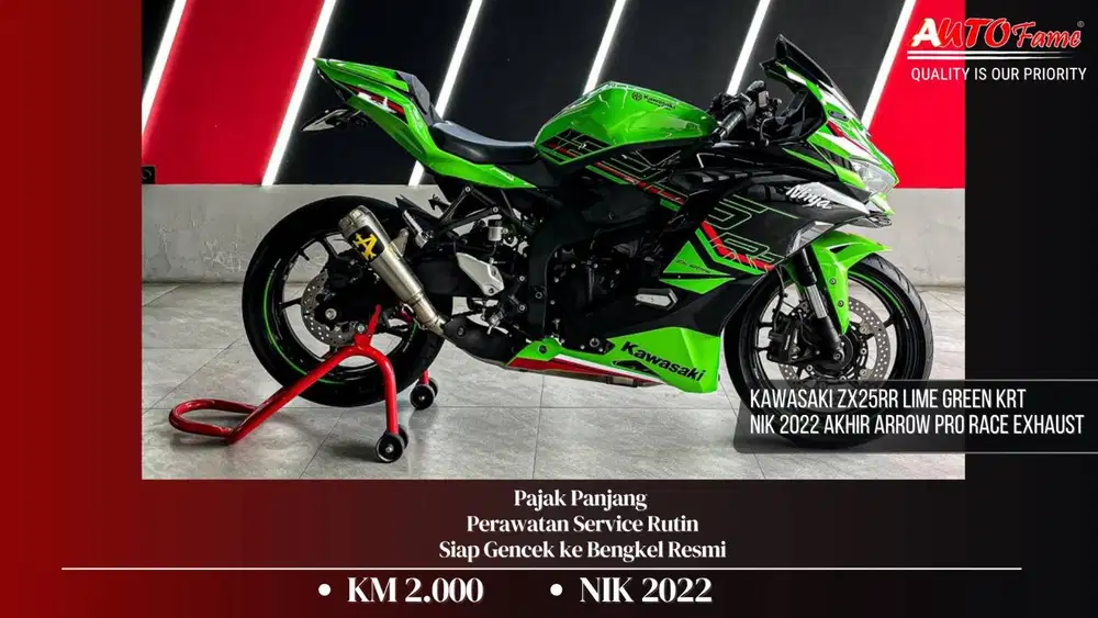 KM2RB Kawasaki ZX25RR Lime Green KRT NIK 2022 Akhir Arrow Pro Race Exh