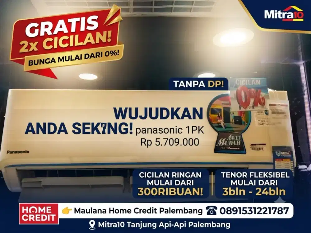 Kredit AC Panasonic 1 PK gratis 2xcicilan