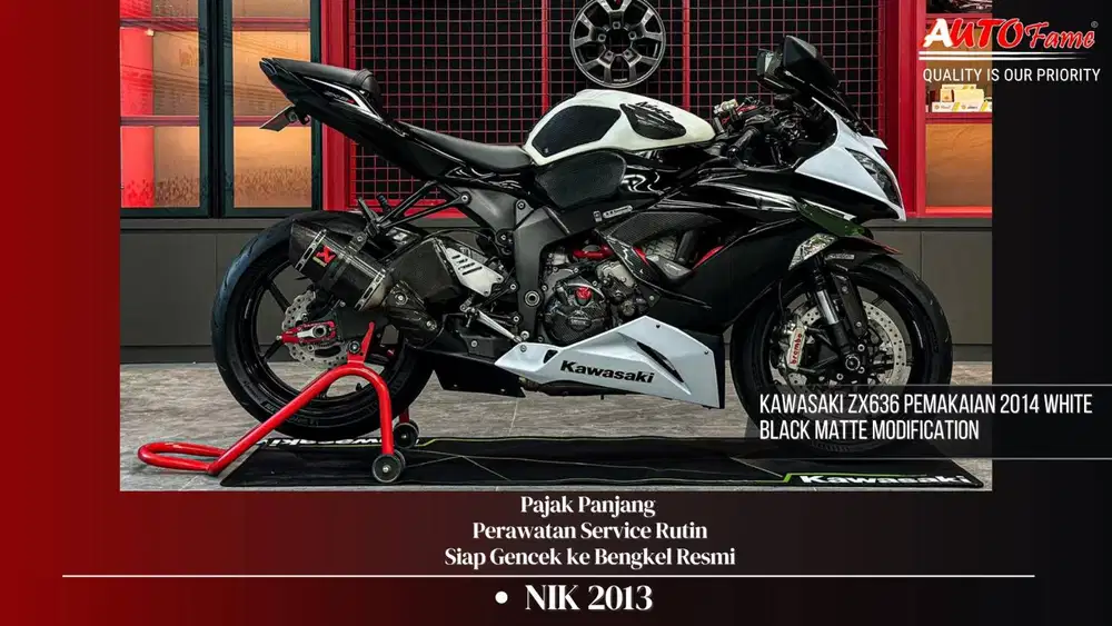 Kawasaki ZX636 Pemakaian 2014 White Black Matte Modification Tgn 1 Dr