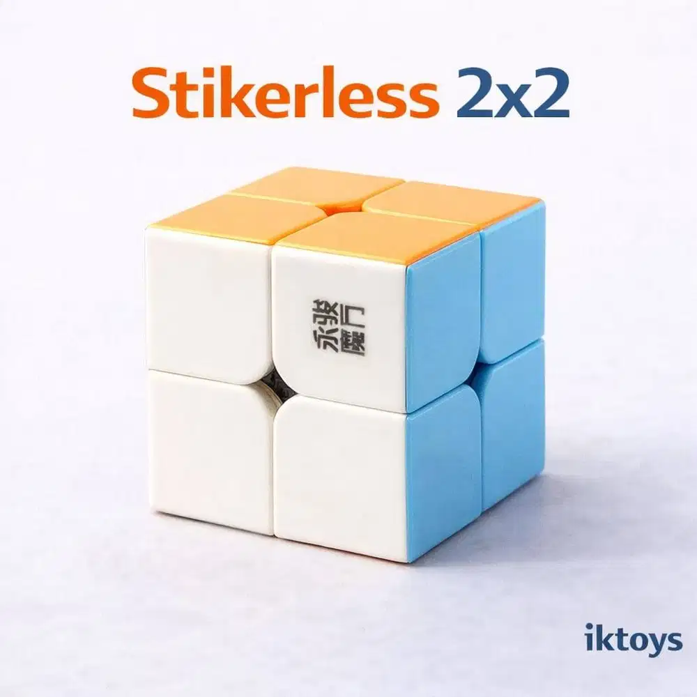 Mainan Kubus Rubik 2x2 Stickerless Asli Original