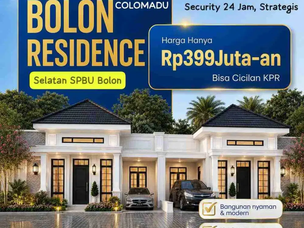 JUAL RUMAH BARU Cluster 355 JUTA di Bolon Colomadu