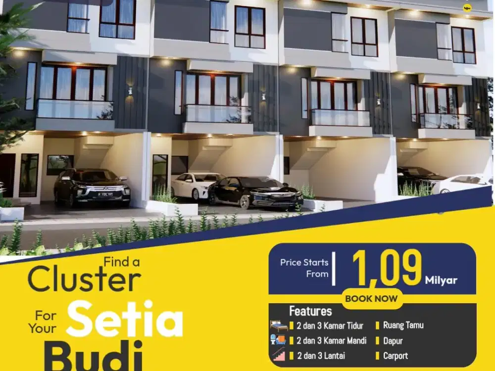 Cluster Modern Minimalis Lokasi Strategis 2 Sampai 3 Lantai Setia Budi, Jakarta Selatan