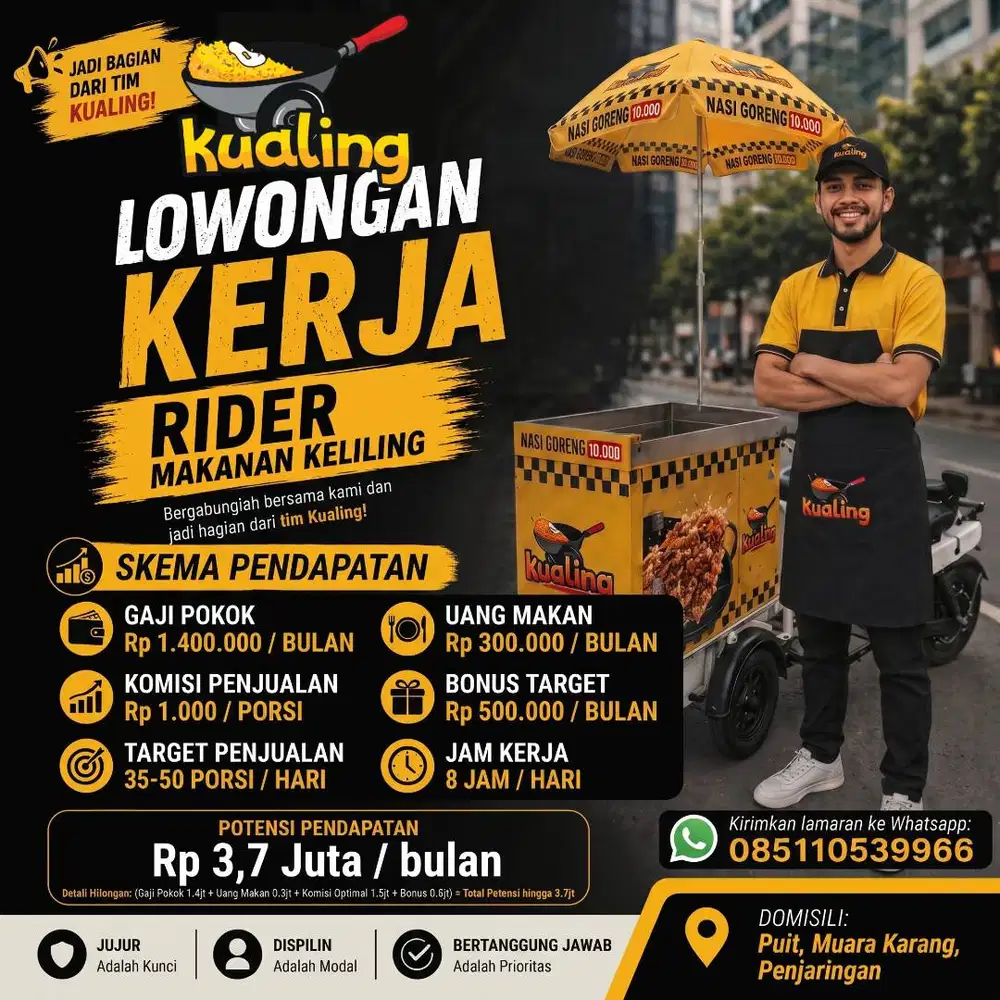 Rider Makanan Keliling Sepeda Listrik