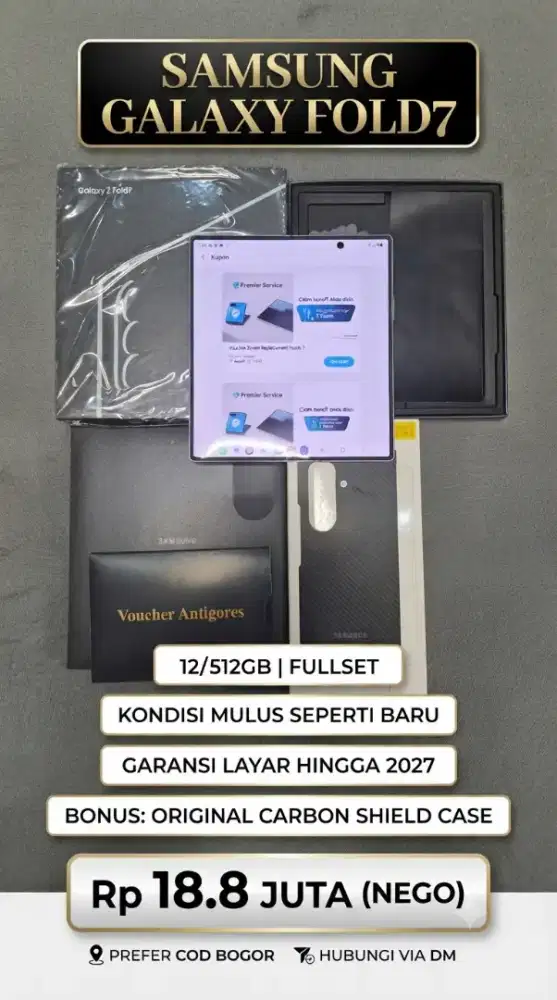 Dijual CEPAT! Samsung Fold 7 12gb 512gb silver shadow MULUS
