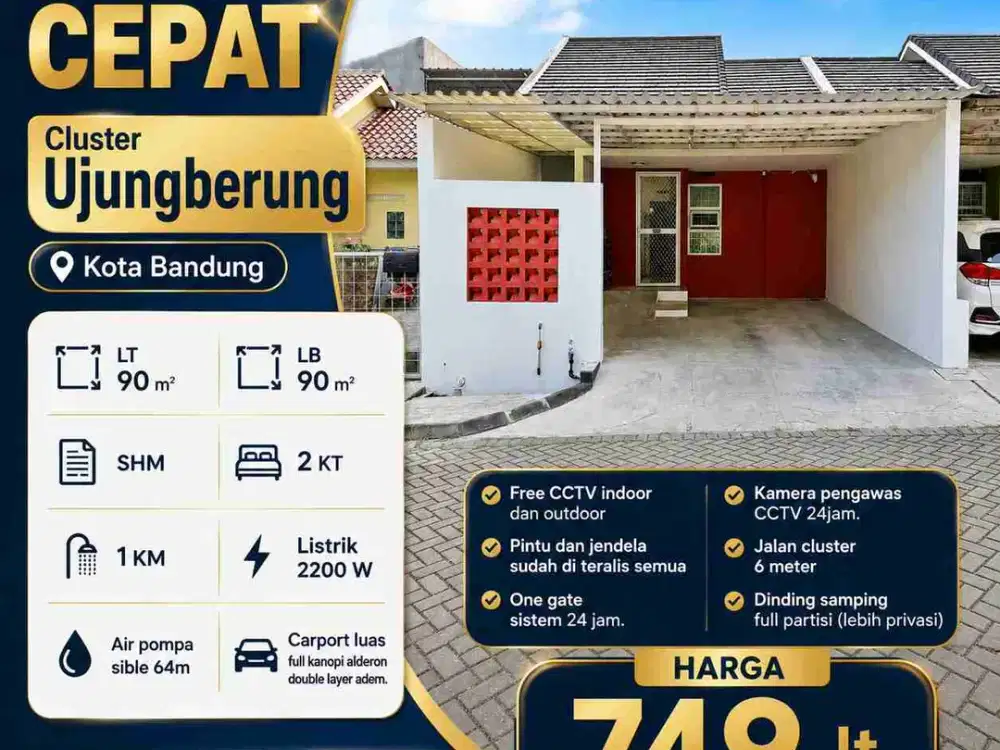 Rumah siap huni di Cluster Ujungberung, Kota Bandung
