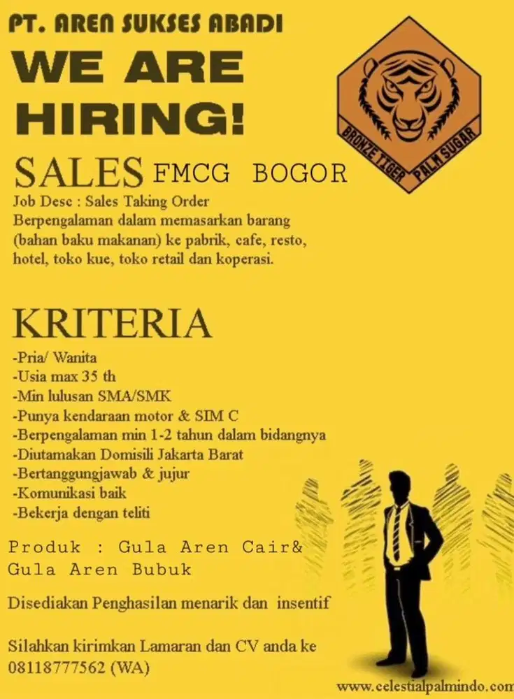 Salesman taking order