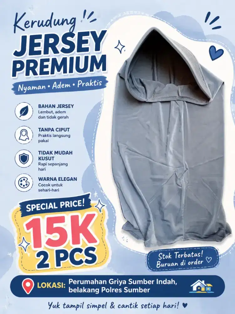 Kerudung Jersey premium