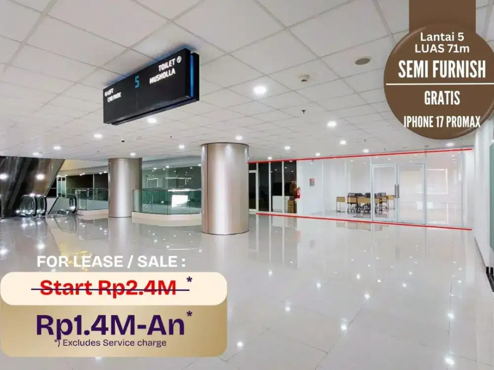 SISA 1. OFFICE DIJUAL SIAP HUNI [71m) Sewa dulu baru beli PRAXIS Genteng. Bisa cicilan KPR
