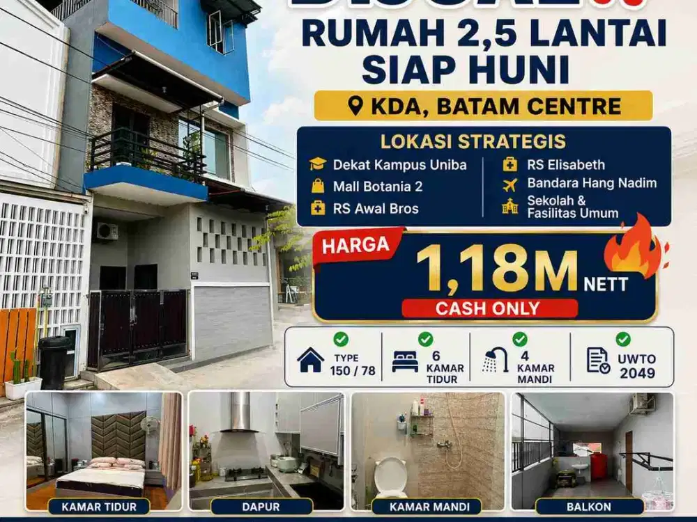 di jual rumah cepat KDA Batam Centre, siap huni