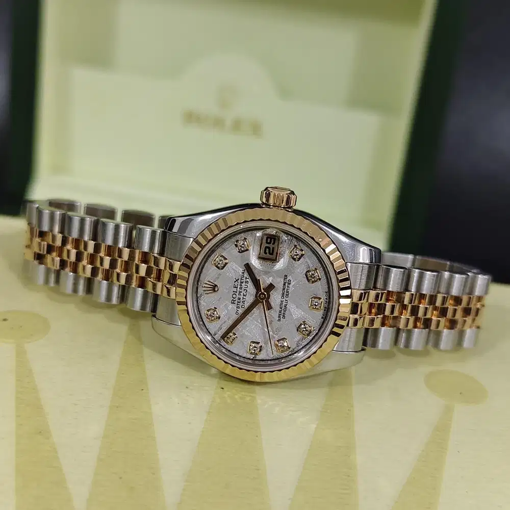 Rolex Lady-Datejust Two Tone Jubilee Meteorite Diamond Dial 179171