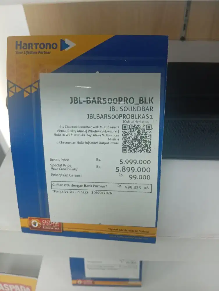 CICILAN TANPA KARTU KREDIT JBL SOUNDBAR 500PRO BLK