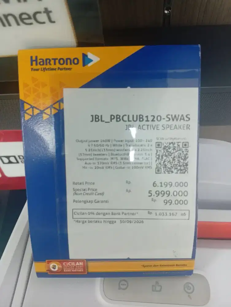 CICILAN TANPA KARTU KREDIT JBL SPEAKER PBCLUB120 SWAS