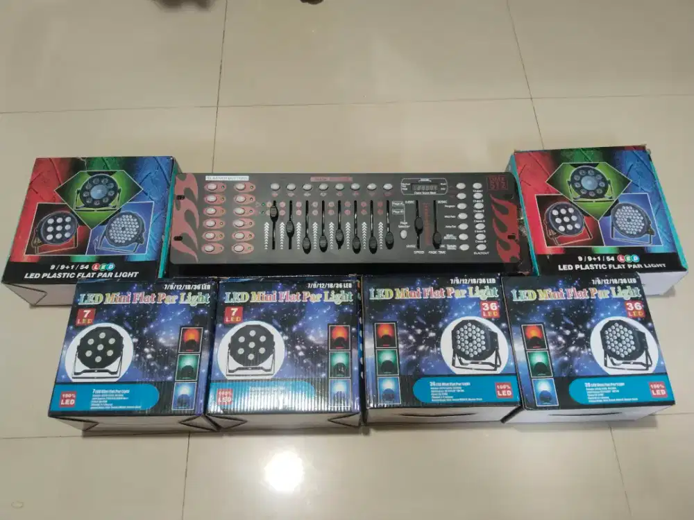 Mixer DMX 192 dan Lampu Parled RGB+RGBW