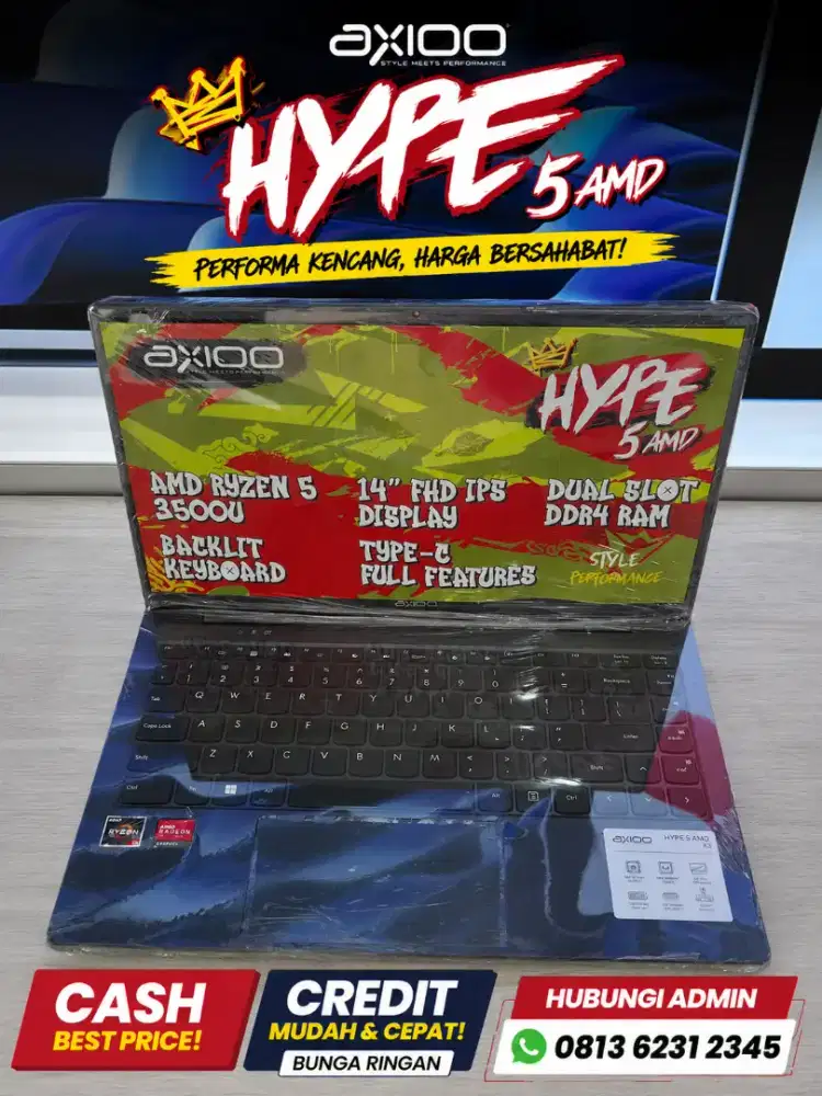 AXIOO HYPE 5 AMD RYZEN 5 3500U 8GB 256GB SSD 14 FHD IPS WINDOWS 11