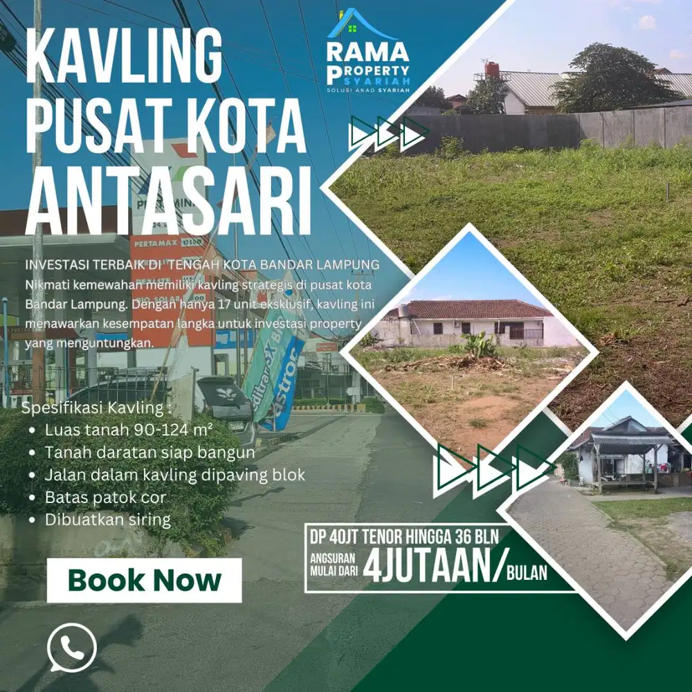 DP 40 JUTA SUDAH BISA PUNYA KAVLING DI PUSAT KOTA!