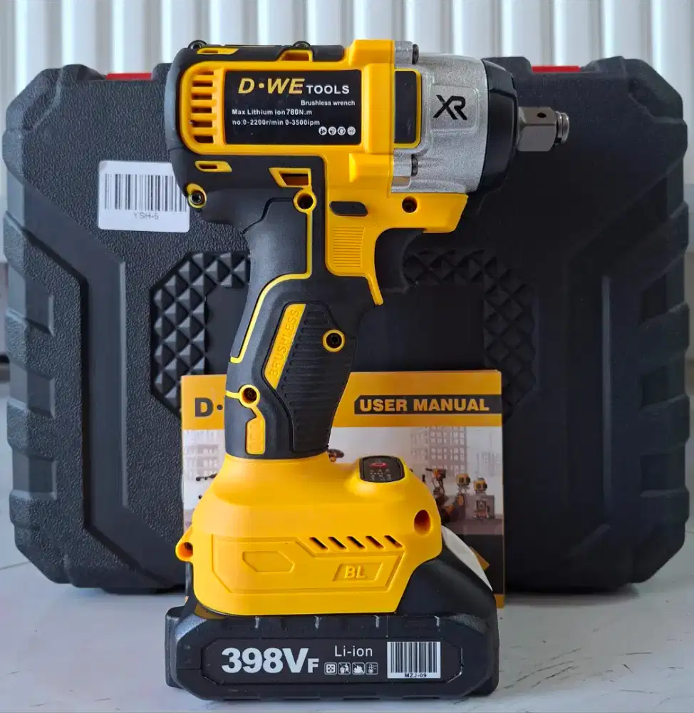 Baru mesin buka baut cordless impact wrench brushless 700 nm baterai