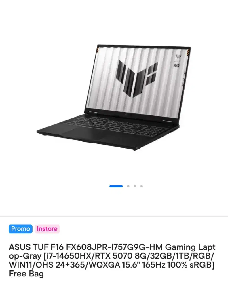 Laptop gaming asus tuf f16 ram 32gb/rtx5070