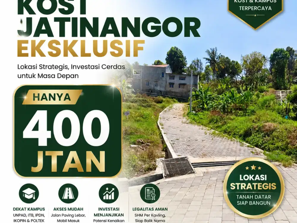 Tanah Kavling Kost Jatinangor Eksklusif