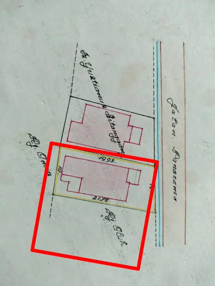 Dijual 2 kapling tanah & bangunan diatasnya