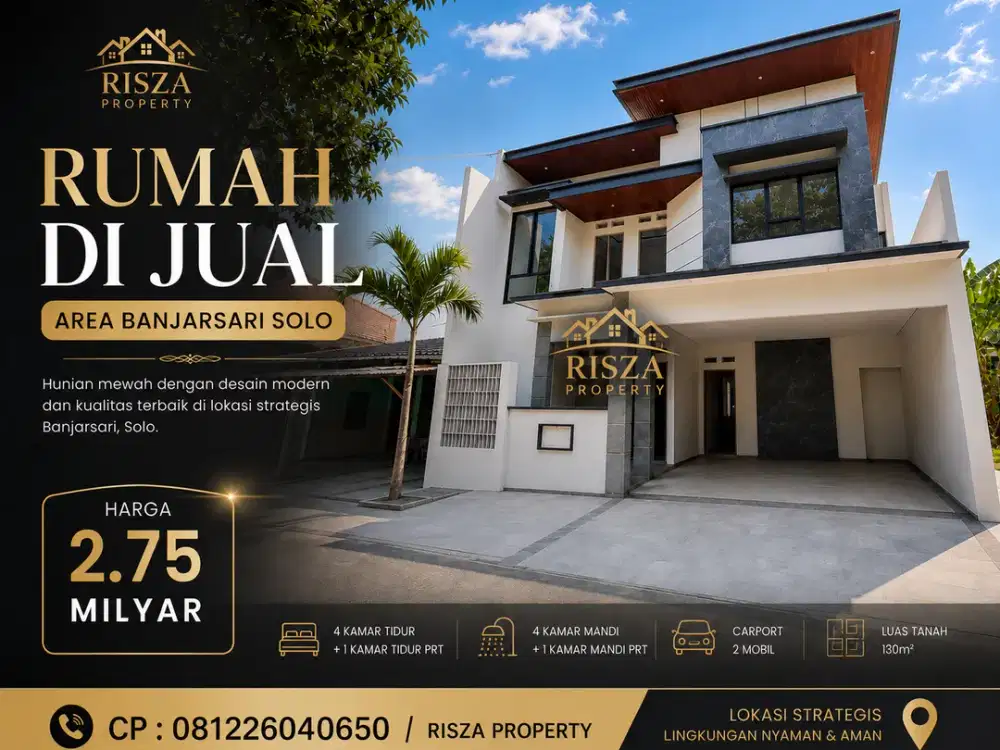 Jual Rumah Baru Area Banjarsari Solo Kota, Dekat Manahan Solo