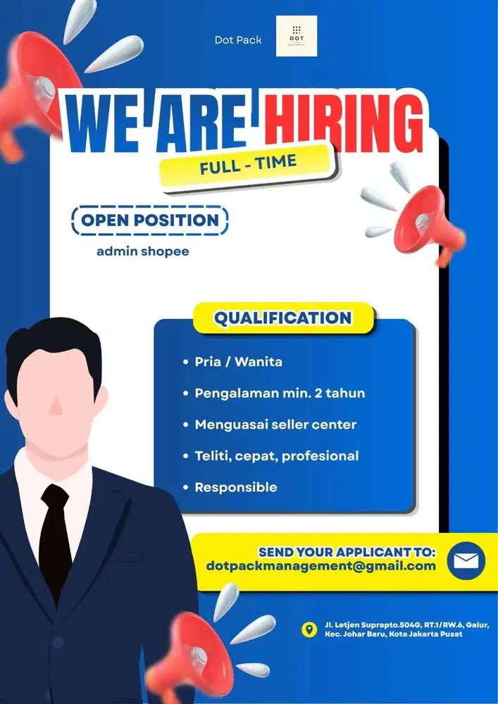 Lowongan Admin Shopee & E-Commerce Specialist