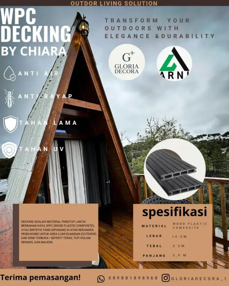 WPC Decking by Chiara - Lantai Kayu Komposit Outdoor & Indoor