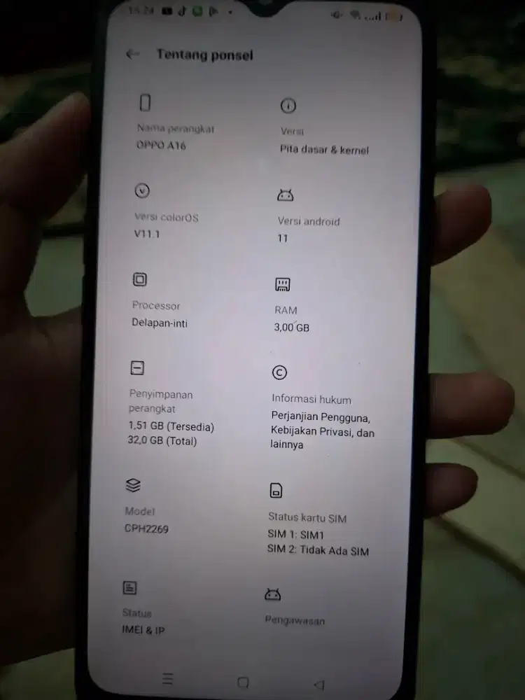 Di  jual Oppo A16 seken