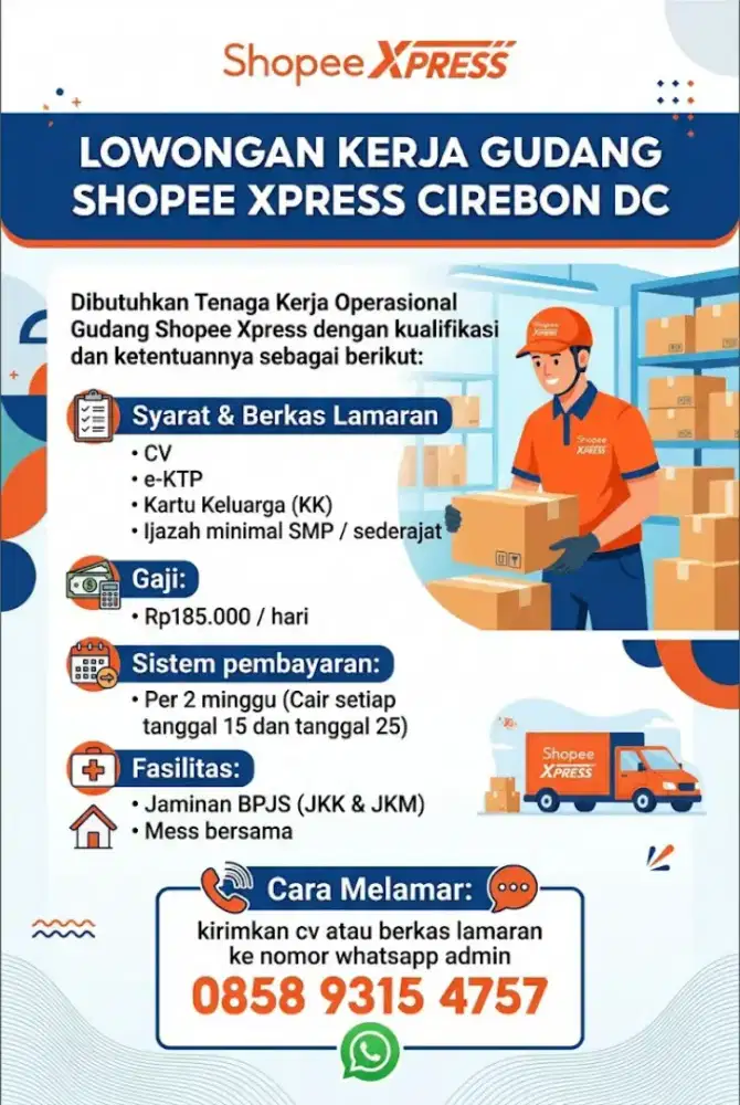 Lowongan kerja Gudang Shopee Cirebon DC