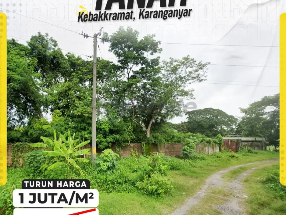 DIJUAL TANAH INDUSTRI / GUDANG SUPER LUAS DI KEBAKKRAMAT, KARANGANYAR (TURUN HARGA)
