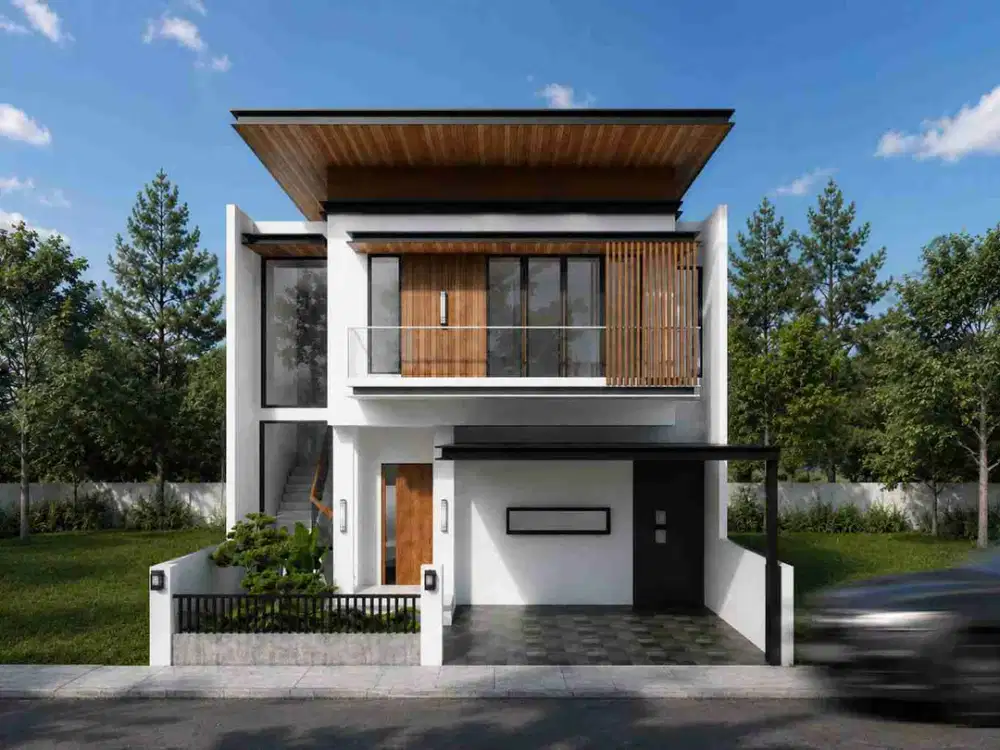 Rumah kontemporer 2 lantai type 120