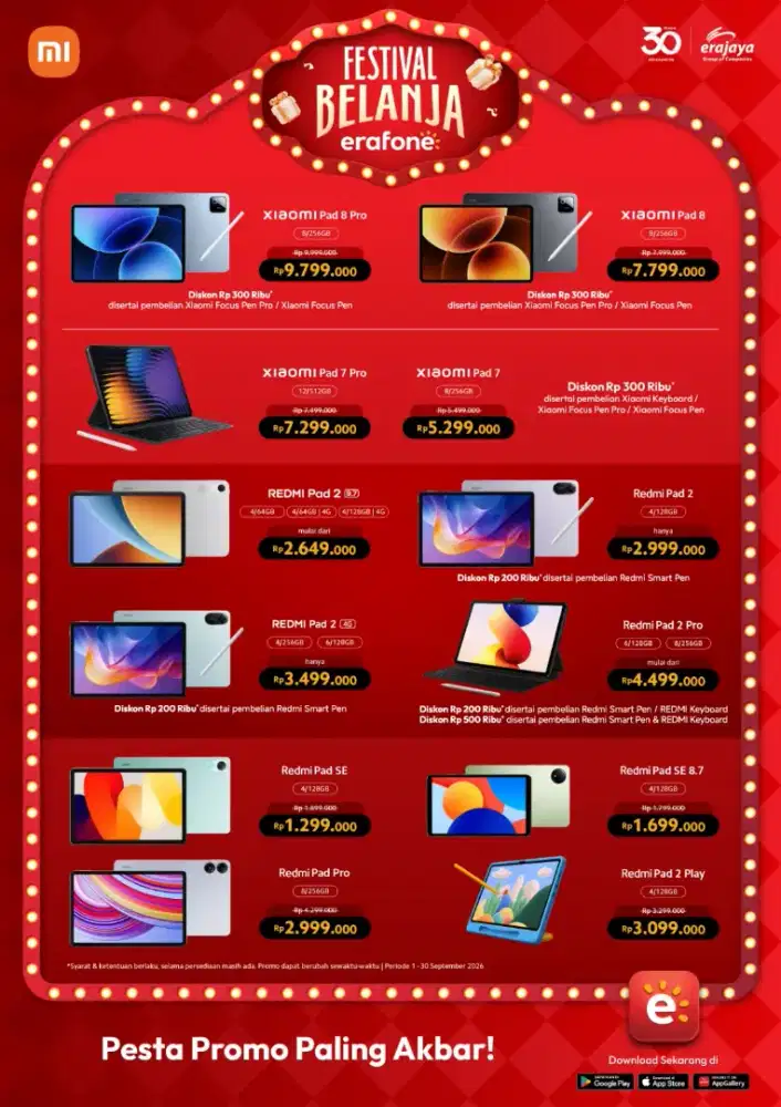 PROMO XIAOMI TABLET FESTIVAL BELANJA