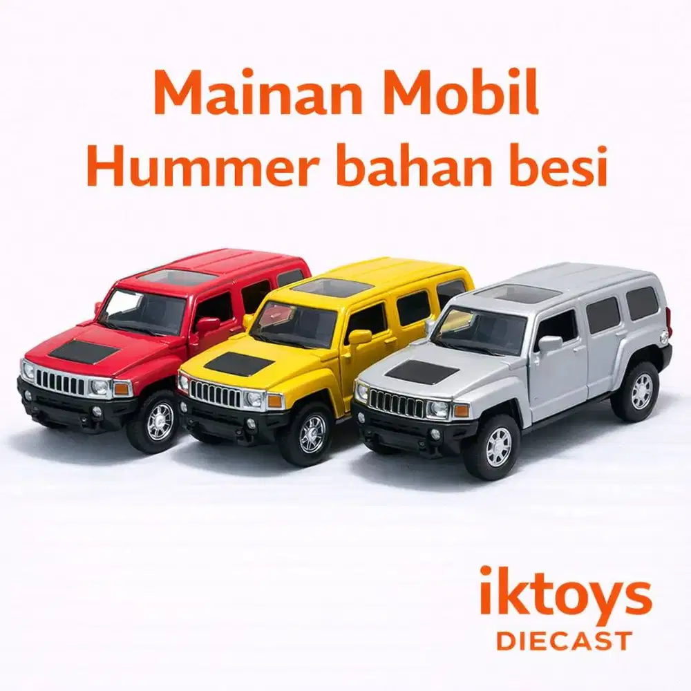 Mainan Mobil Hummer H3 | Diecast Besi Welly 1:36 | Pintu Bisa Dibuka |