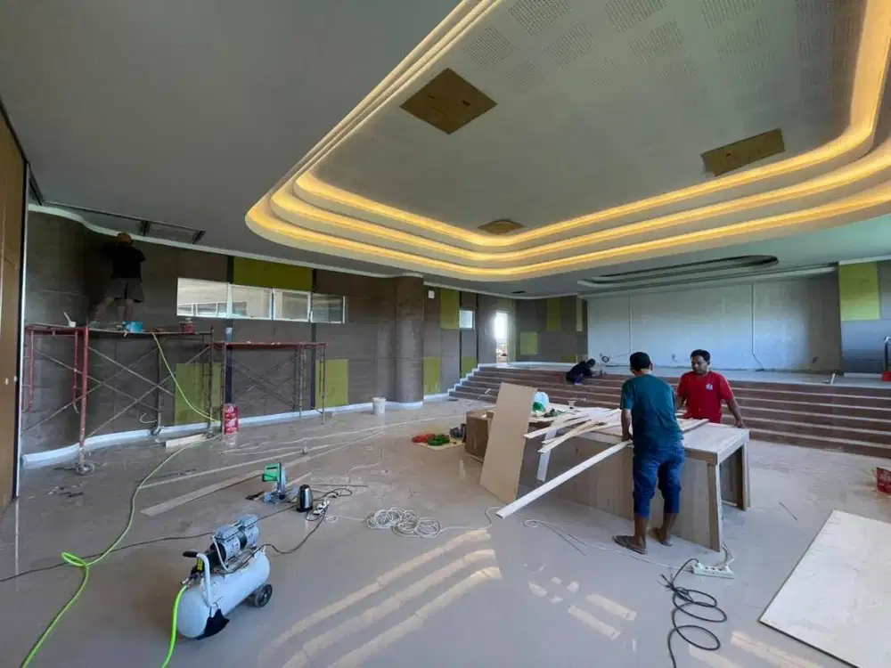 Pasang panel peredam suara ruangan panel akustik ballroom auditorium