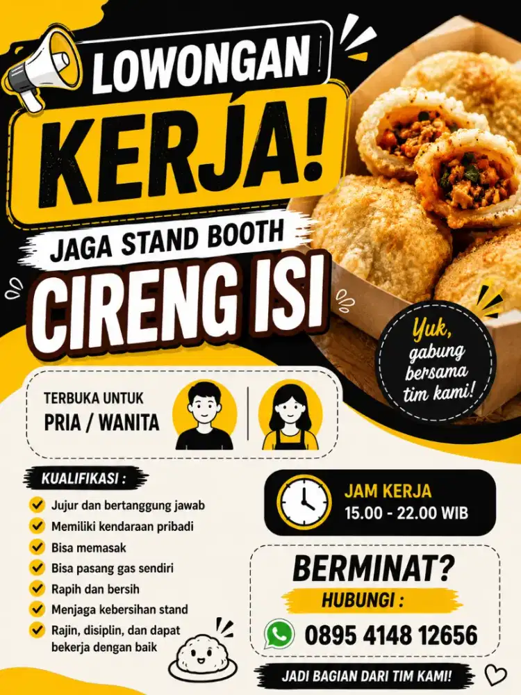 LOWONGAN KERJA - JAGA STAND BOOTH CIRENG ISI