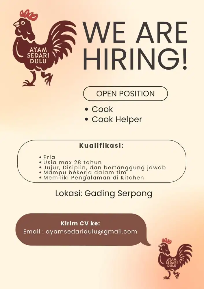 Lowongan - Cook