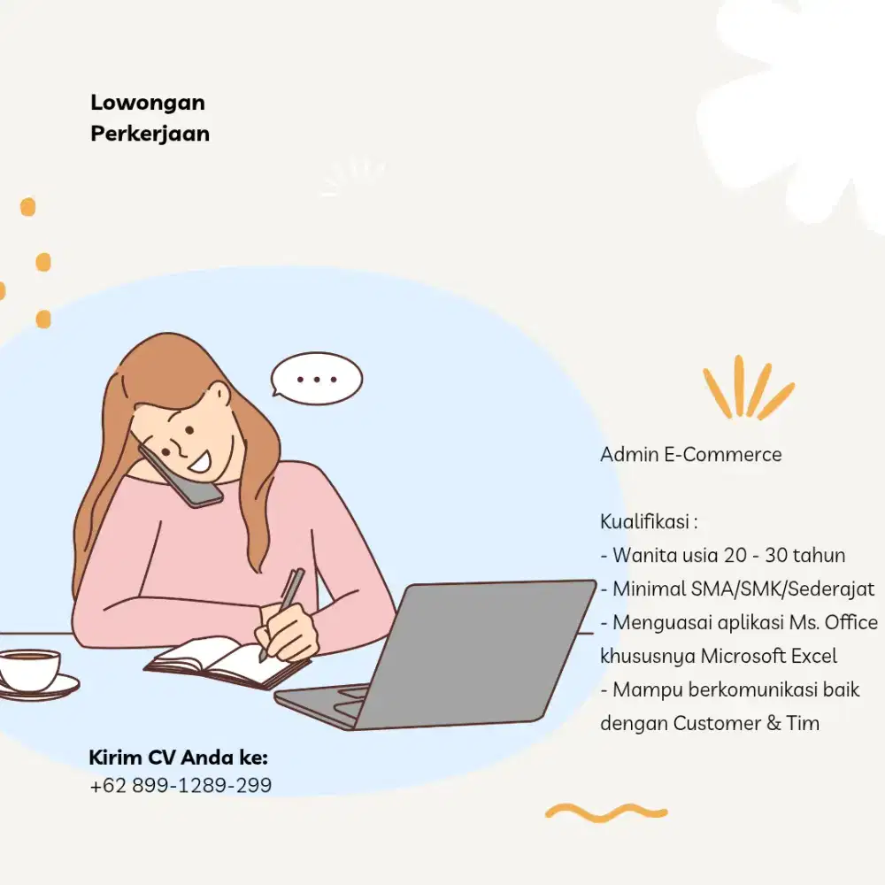 Lowongan Admin E-Commerce