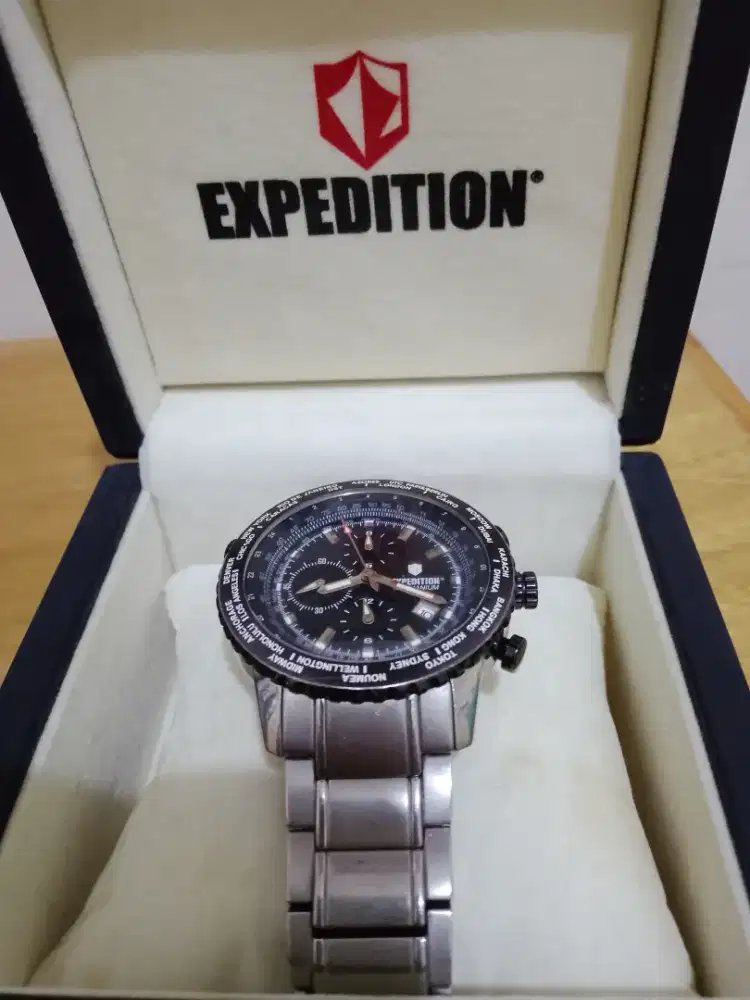 Jam Tangan Watch Expedition E6100M Titanium Germanium Fullset Original