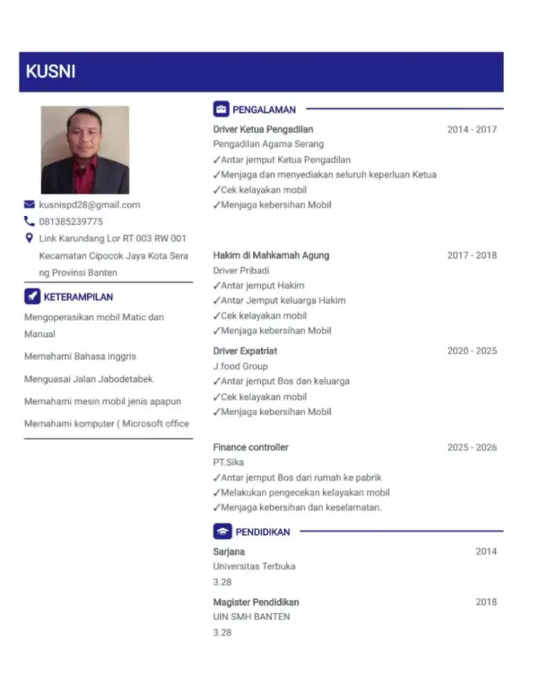 Driver Freelance & Kontrak