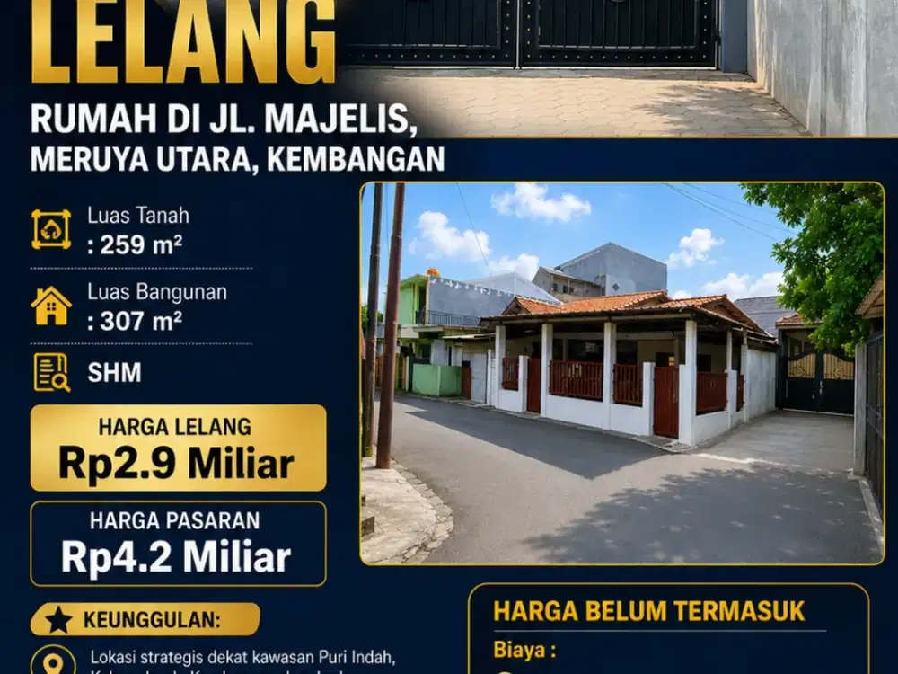 PASARAN 4,2 M JUAL 2,9 M! CUAN 1,3 M RUMAH MERUYA