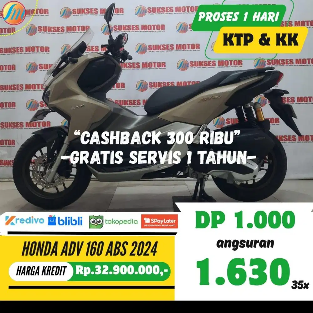 DP 1JUTA HONDA ADV 160 ABS 2024 ANGSURAN SANGAT TERJANGKAU BERGARANSI