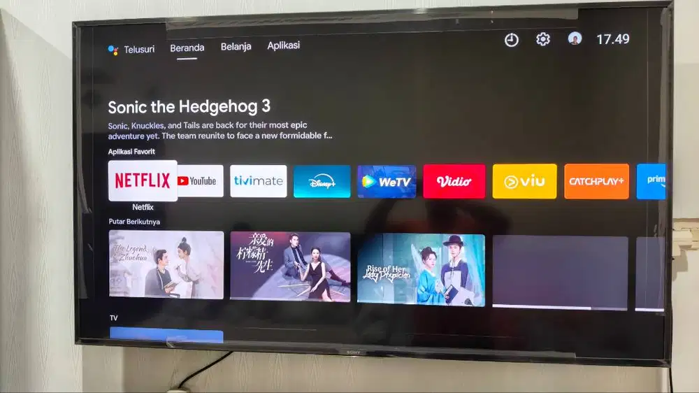 Jual mulus TV android 65 inch merk Sony