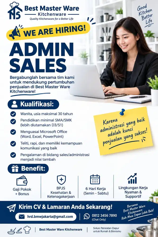 Lowongan Kerja untuk Posisi Admin Sales