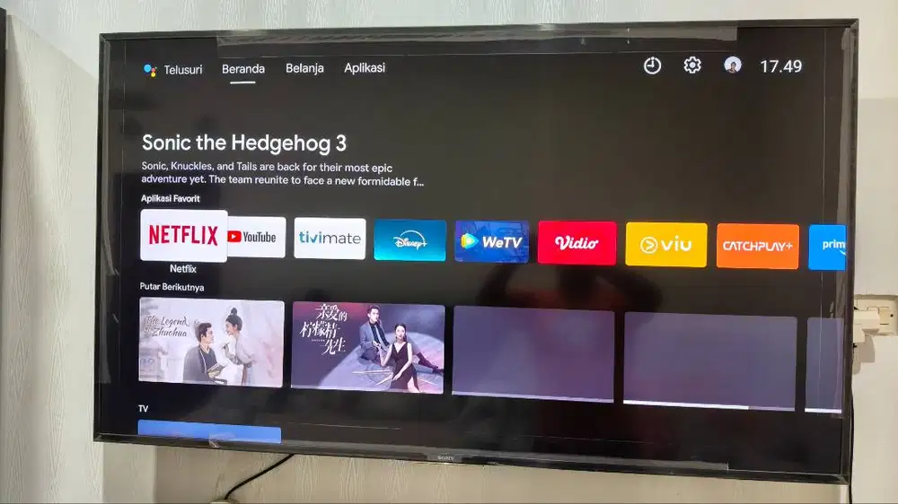 Jual mulus TV android 65 inch merk Sony